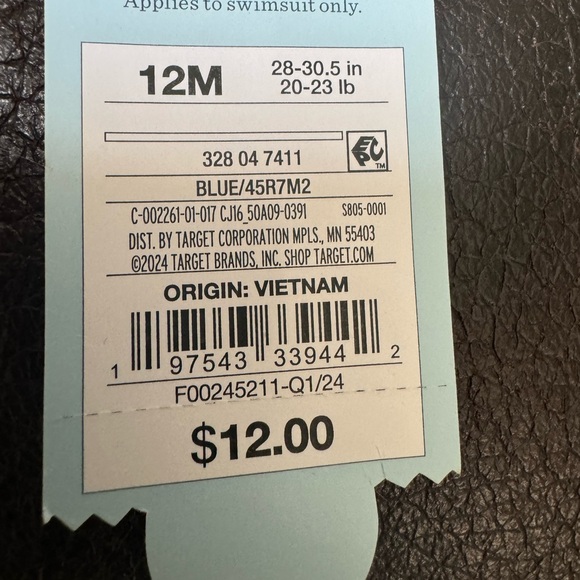 Blue Butterfly Cat and Jack Toddler Bathing Suit with Tutu, 12M, NWT - Picture 3 of 3